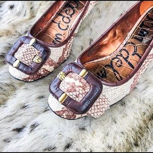 Sam Edelman Hadley Leather Bug Buckle Kitten Heels